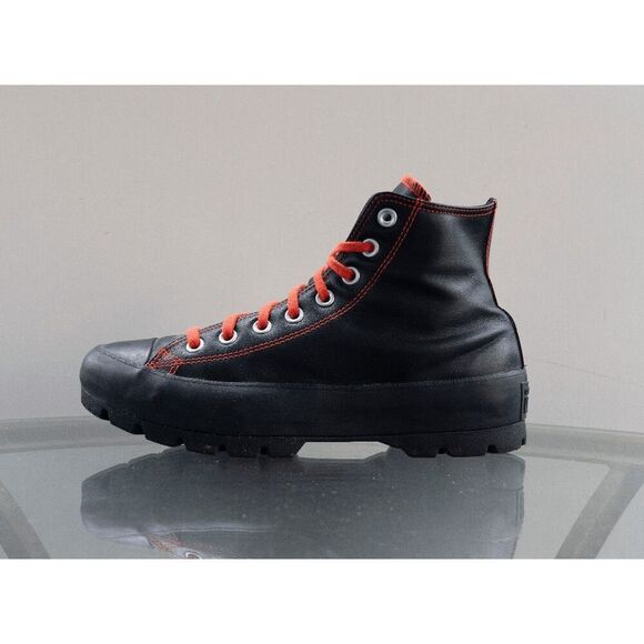 Converse Chuck Taylor Lugged Sneakers Black Skate Women's Leather Custom 570634C - Picture 3 of 8